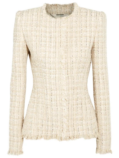 Alexander McQueen - Metallic Tweed Jacket - Ivory | NET-A-PORTER (UK & EU)