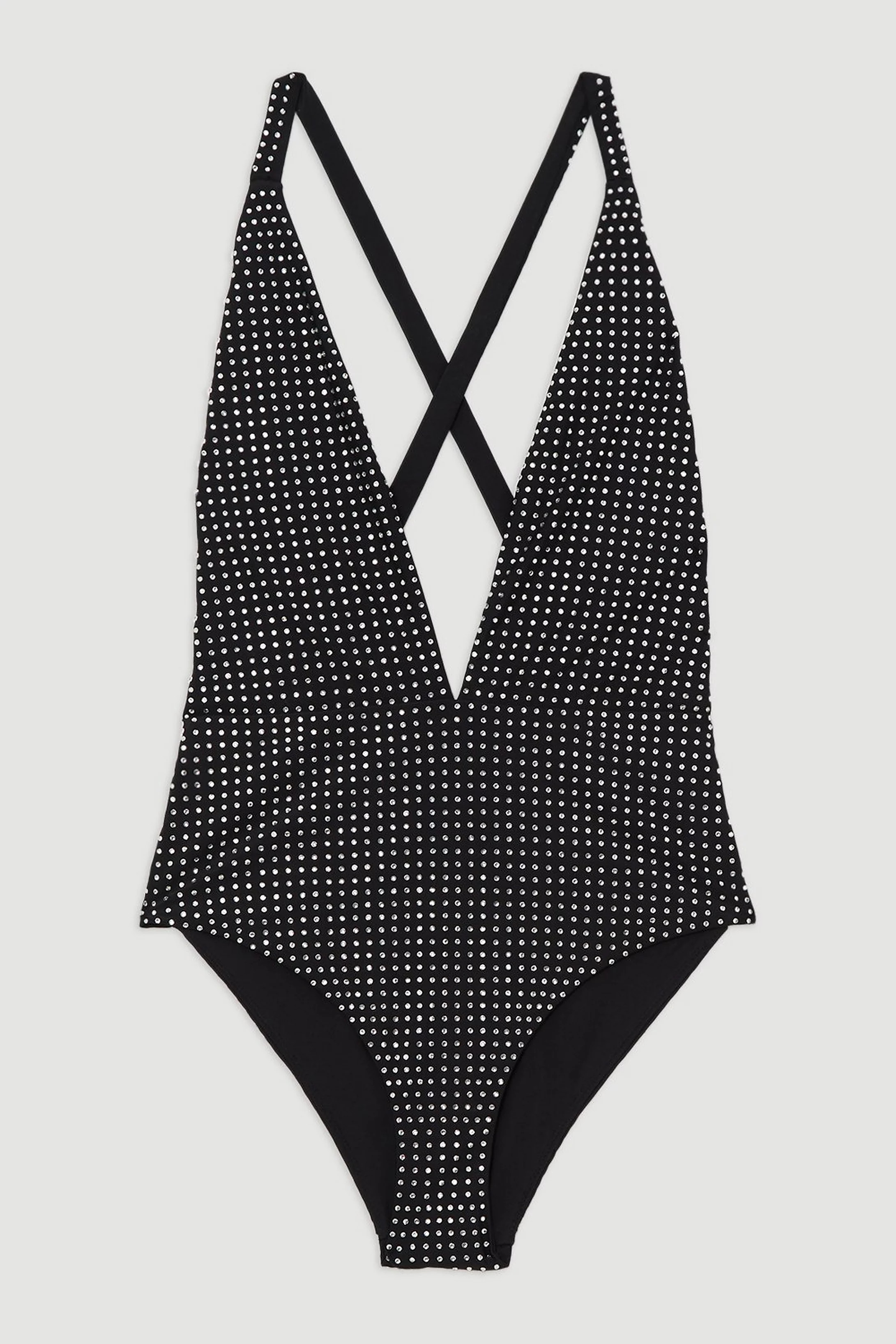 Embellished Plunge Swimsuit | Karen Millen UK + IE + DE + NL