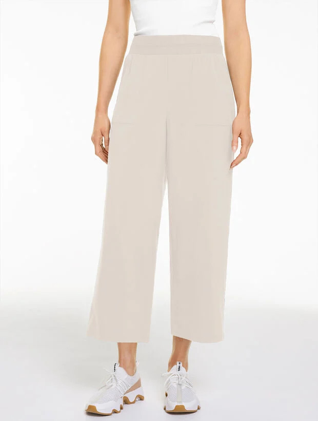 Lightweight Woven Stretch Wide Ankle Pants | Talbots