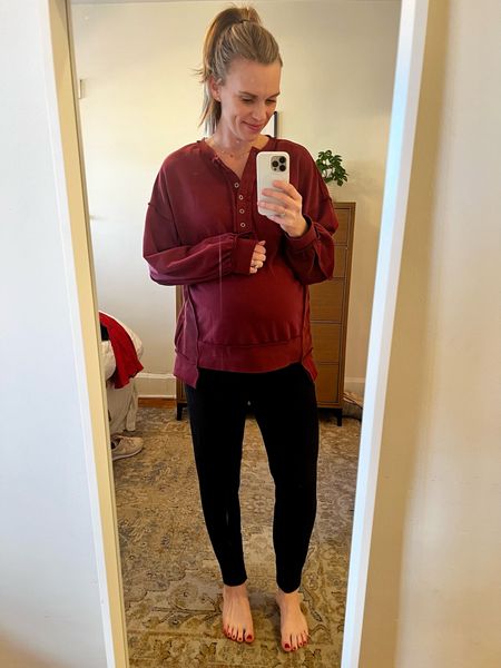 New fav sweatshirt and the BEST joggers (affordable + so soft). 

31 weeks here  

#LTKbump