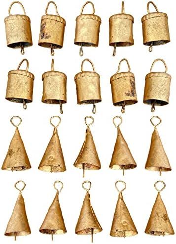 Vivanta 20 Pcs Small Mini Gold Rustic Vintage Iron Tin Metal Christmas Ornaments Jingle Bells for... | Amazon (US)
