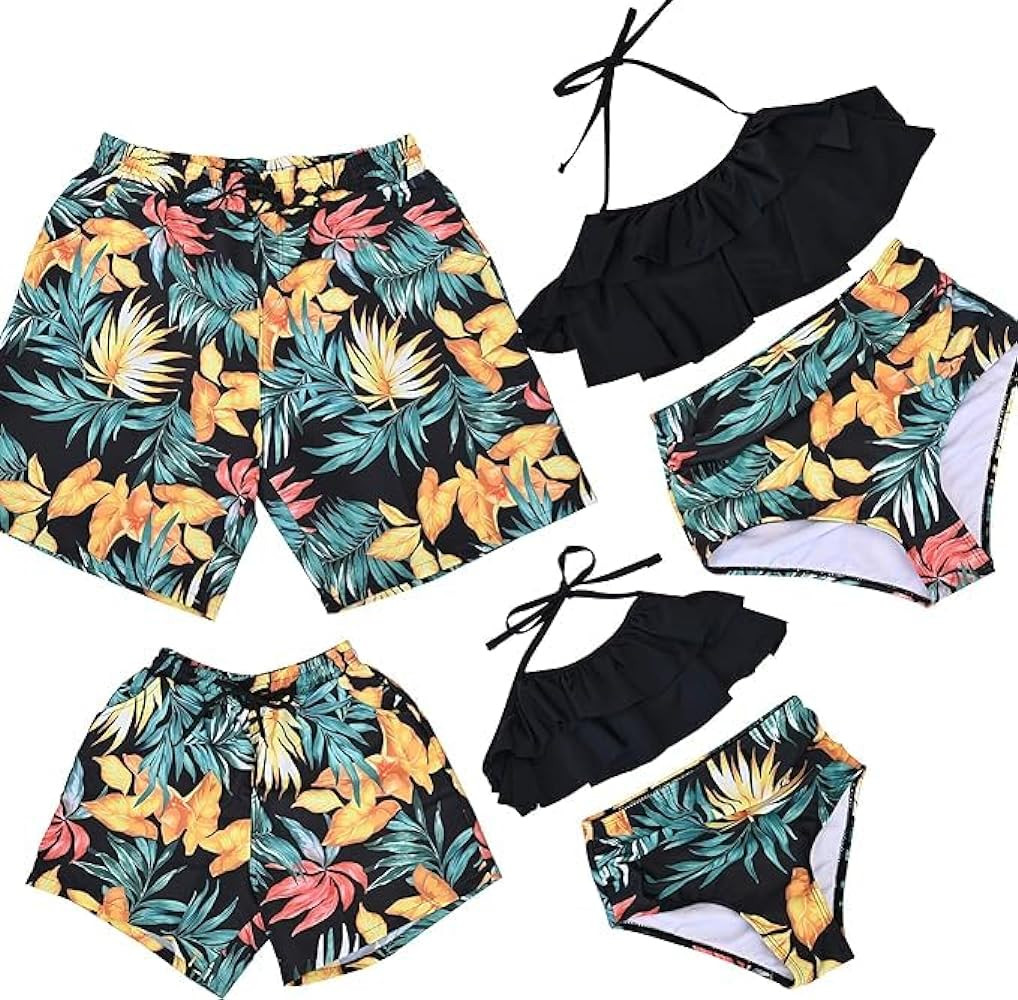 Couples Matching Swimsuit Family Matching Swimwears Dad and Me Matching Swiming Shorts | Amazon (US)