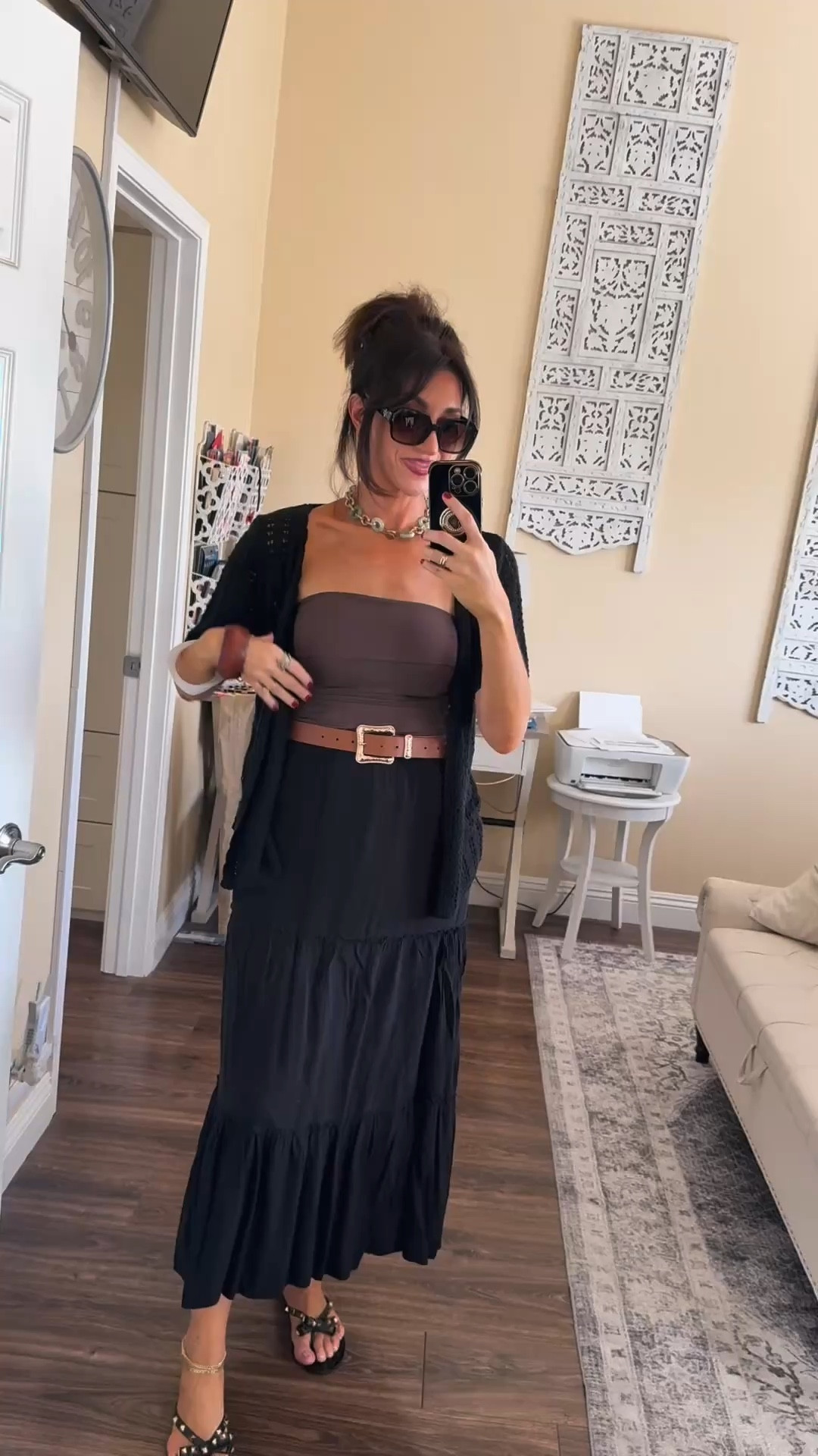 Wearing a medium in the top and small in the skirt. This sweater is part of a swim coverup set and it’s perfect paired over a tube top or tank on a warm day. 

#LTKWorkwear #LTKSeasonal #LTKootd