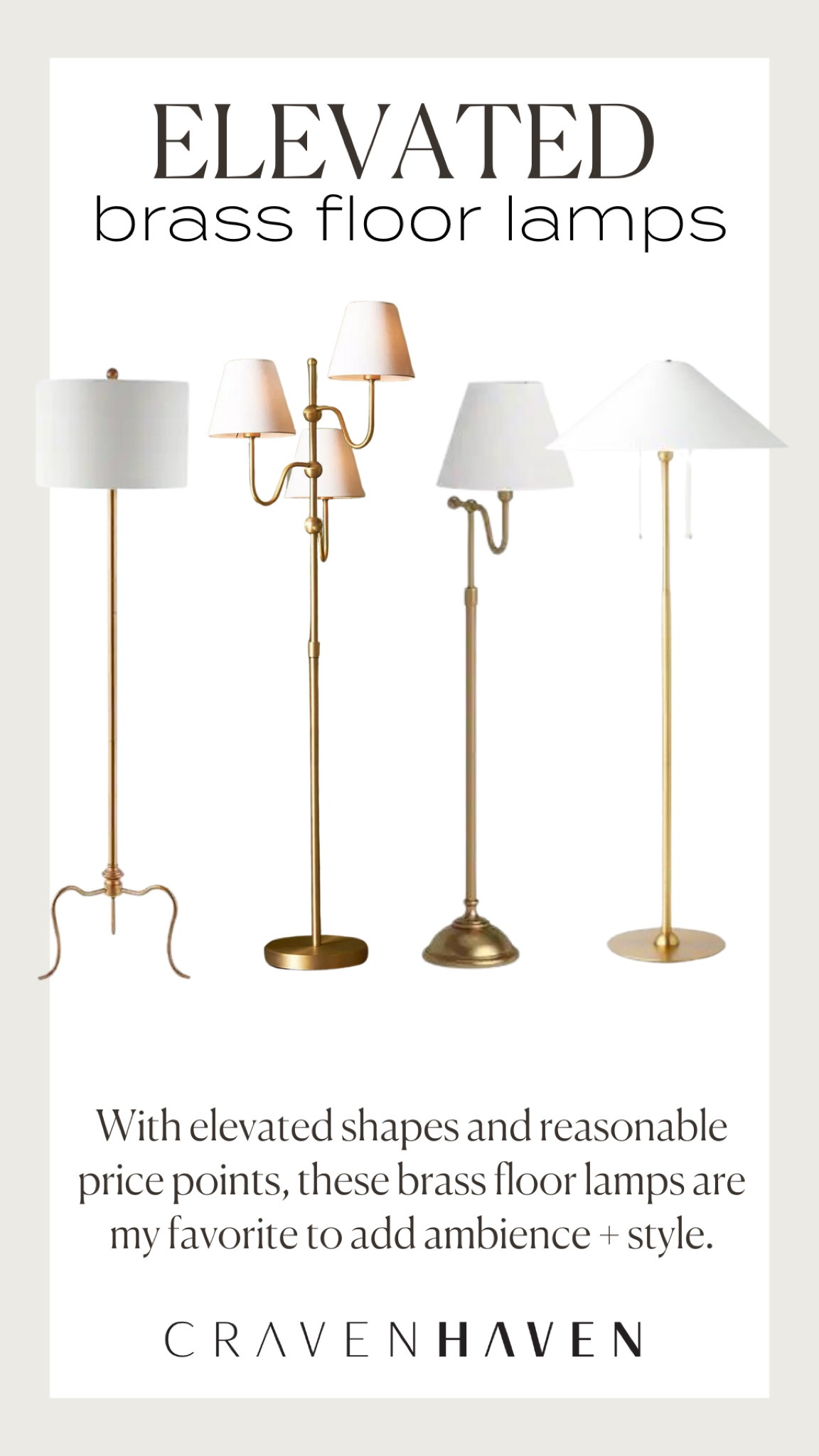 I love the shape and style of these brass floor lamps. I can’t believe the Amber Lewis one is on sale - hurry and snag it while it’s marked down from $800 to $224!