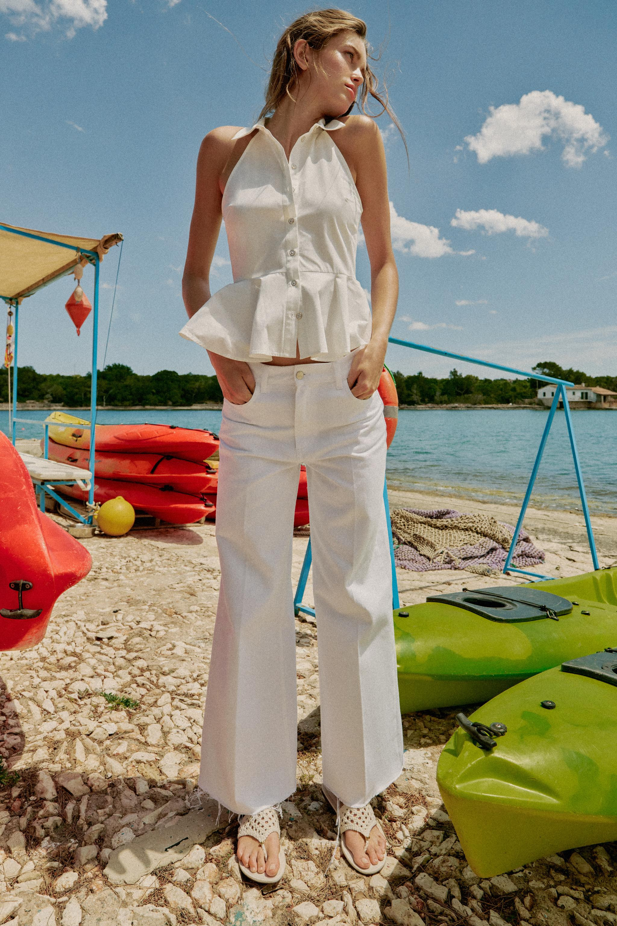 HALTERNECK PEPLUM SHIRT | Zara UK