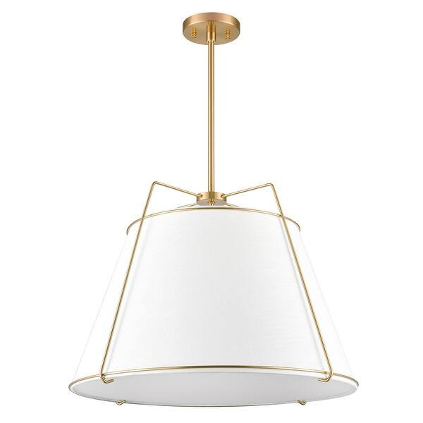 Light Society Lise 22" Chandelier - Antique Brass/White | Bed Bath & Beyond