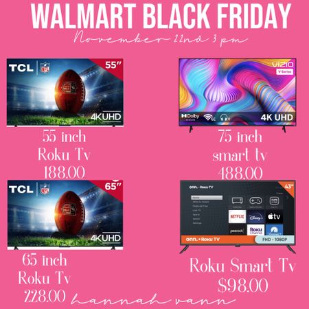 TV deals tomorrow at Walmart 🎄

#LTKGiftGuide #LTKCyberWeek #LTKHoliday