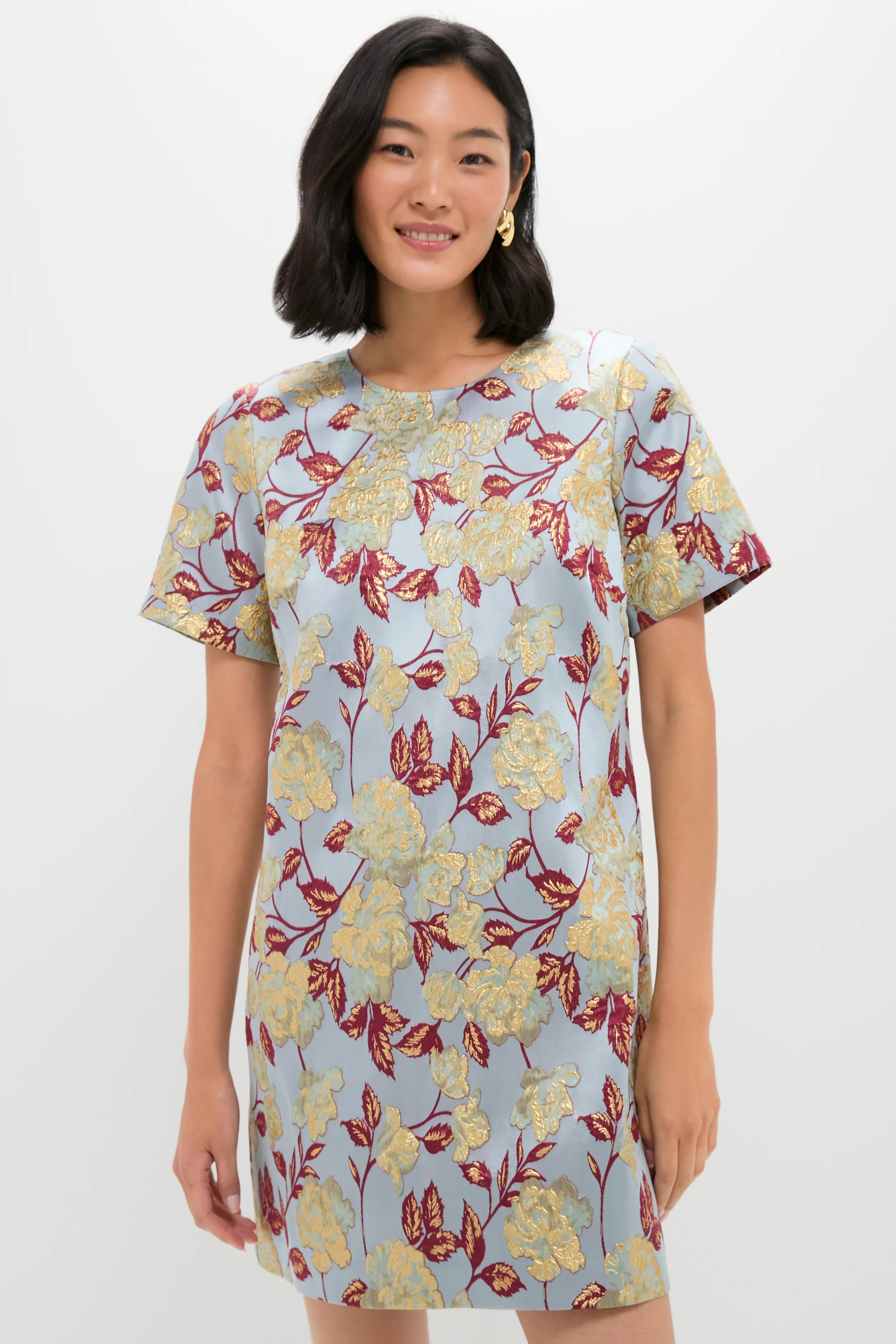 Slate Blue Winter Floral Mae Dress | Tuckernuck (US)