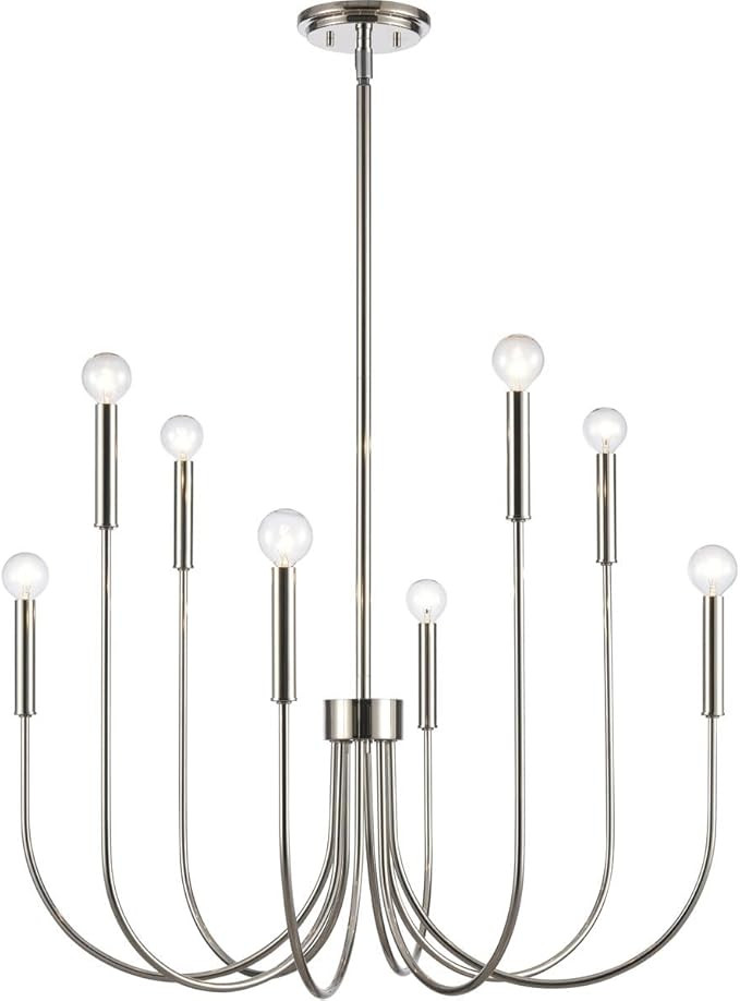 Elk Home Ulla 8-Light Chandelier - in Polished Nickel Finish, 28-Inch Wide, Transitional Style | Amazon (US)