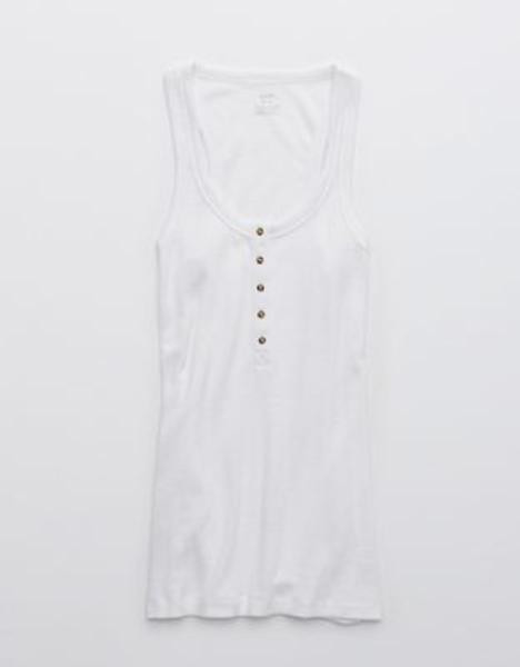 Aerie No BS Waffle Henley Tank Top | American Eagle Outfitters (US & CA)