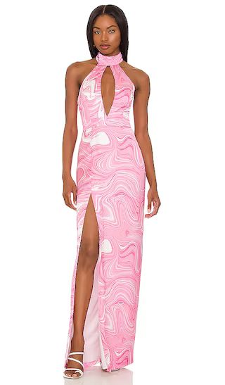 x REVOLVE Idina Gown in Pink Swirl | Revolve Clothing (Global)