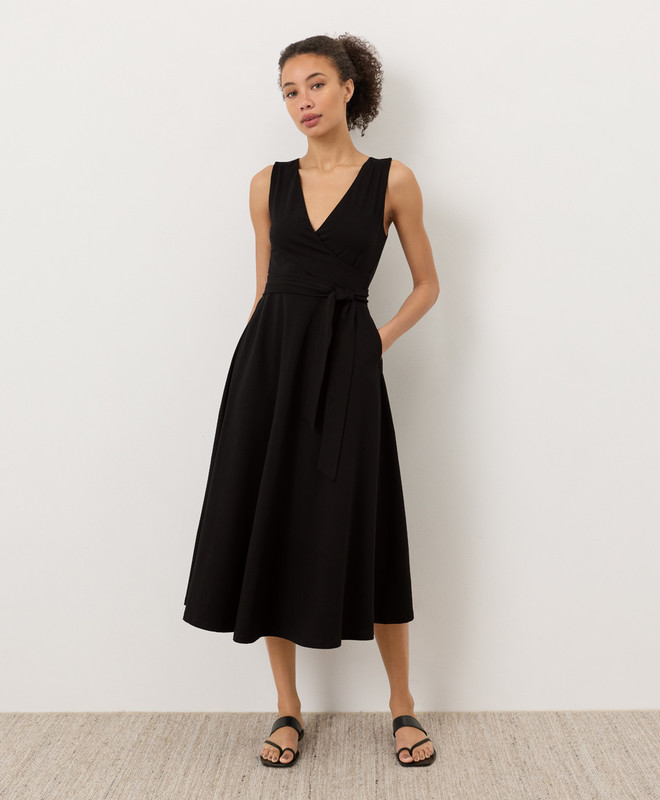 Women\u2019s Fit & Flare Easy V-neck Dress made with Organic Cotton | Pact | Pact Apparel