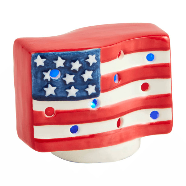 Mud Pie American Flag Light-Up Sitter in Red | Dolomite | Mud Pie