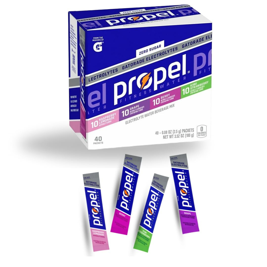 Generic Propel Powder Packets Electrolyte Hydration - Zero Sugar - Electrolyte Water Beverage Mix... | Amazon (US)