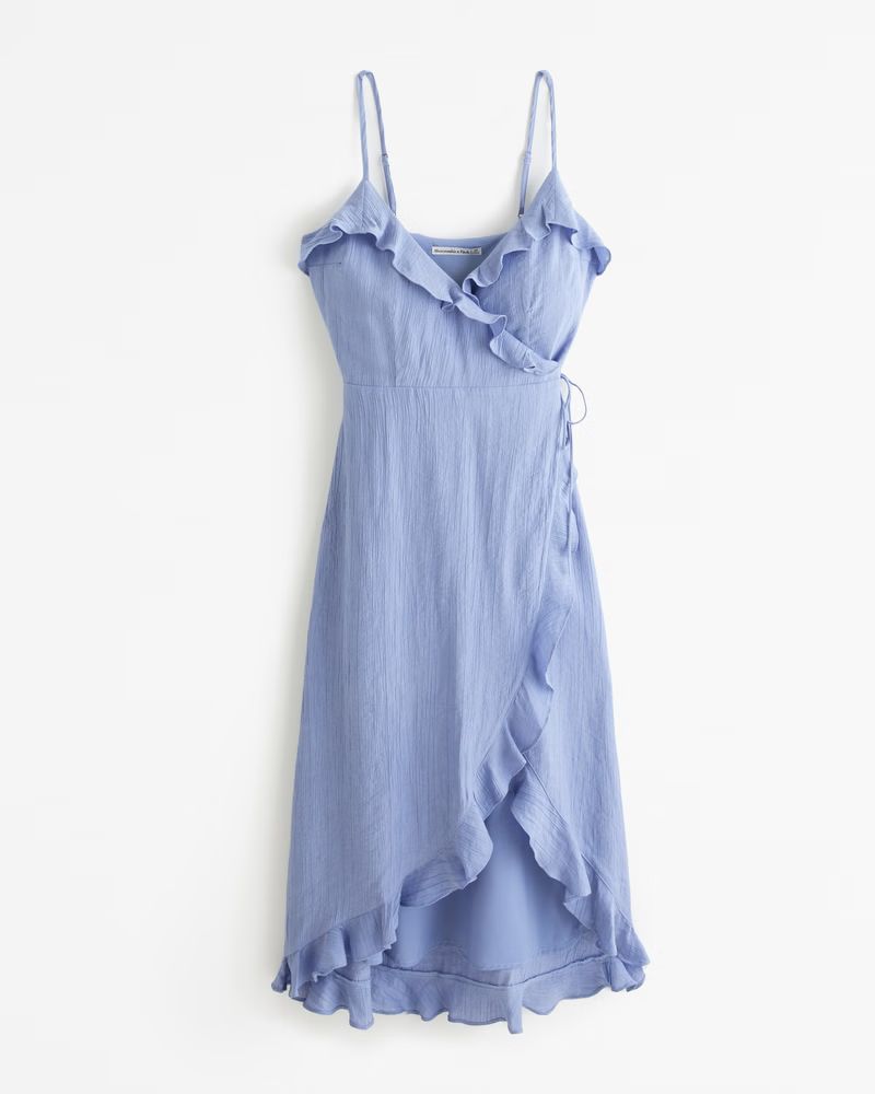 Ruffle Wrap Midi Dress | Abercrombie & Fitch (US)
