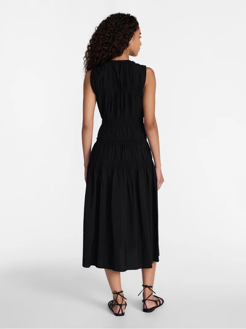 Time and Tru Women's Sleeveless Smocked Midi Dress, Sizes XS-XXXL | Walmart (US)