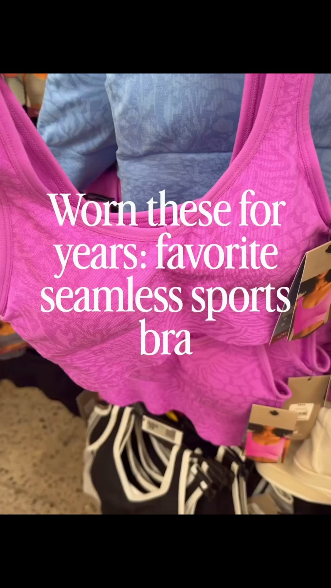 New print on favorite sports bra