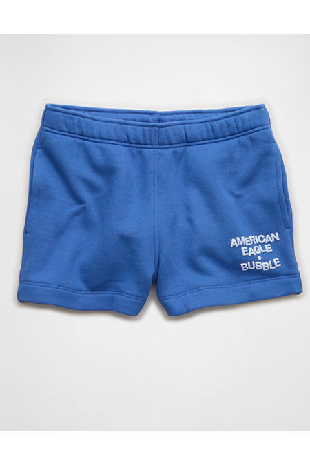 AE x Bubble Fleece Short Women's Blooming Bright Blue XL | American Eagle Outfitters (US & CA)
