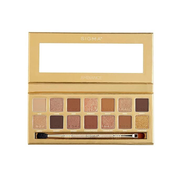 Sigma Beauty Ambiance Eyeshadow Palette | Luminous, Neutral and Gold Shades | Summer Vibes, Mirro... | Amazon (US)