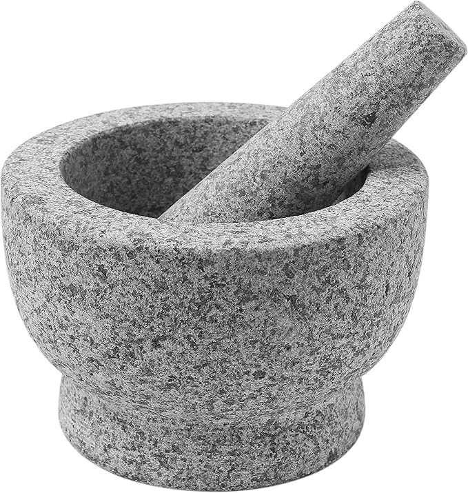 ChefSofi Mortar and Pestle Set - 6 Inch - 2 Cup Capacity - Unpolished Heavy Granite for Enhanced ... | Amazon (US)