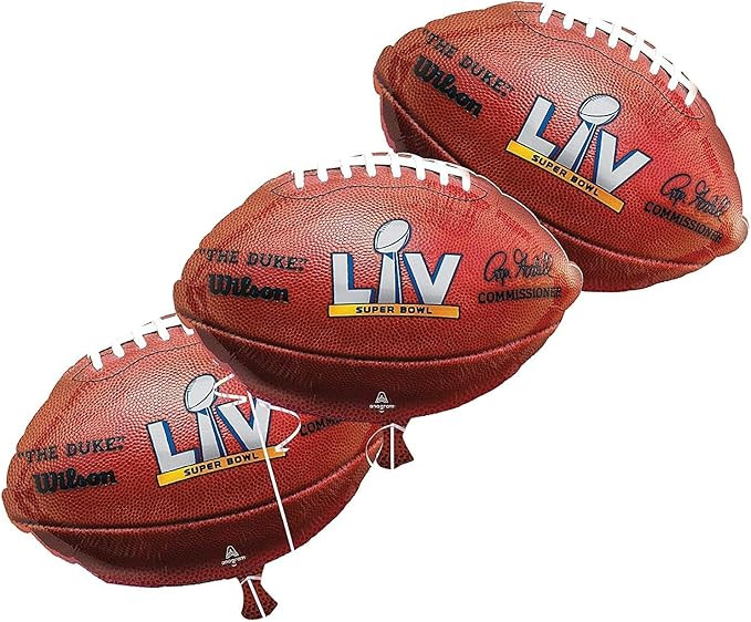 Super Bowl 55 LV 2020 NFL Football Shaped Mylar Balloon 3pk | Amazon (US)