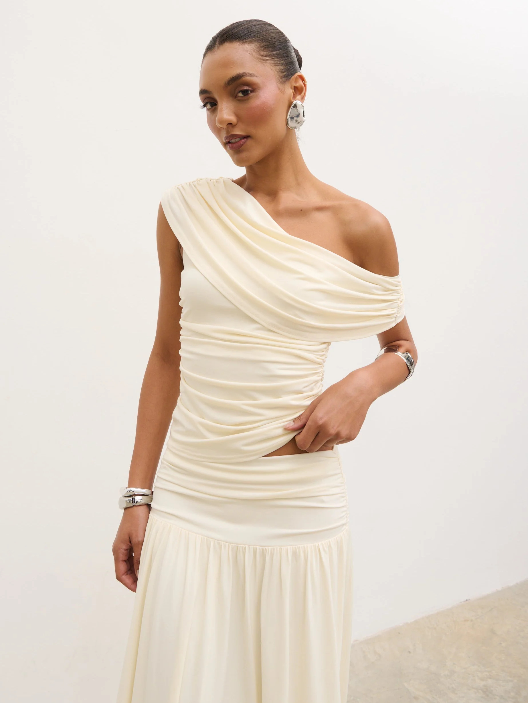 Lydia Ruched Jersey Top | Pretty Lavish (UK)