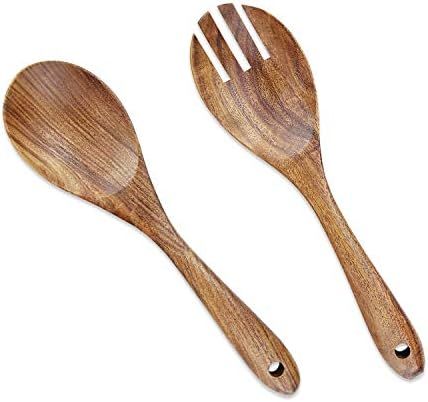 Salad Tongs, Salad Servers, Salad Tongs for Serving, AOOSY 10.2 inches Acacia Wood Serving Utensi... | Amazon (US)