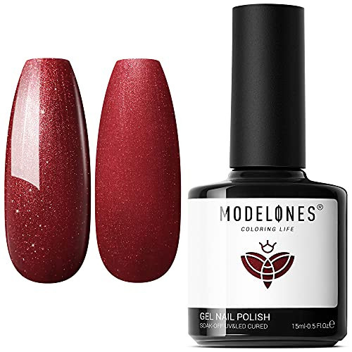 modelones Red Gel Nail Polish, 15ML Burgundy Dard Red Gel Polish Soak Off LED Color Nail Polish, 0.5 Fl Ounce | Amazon (US)