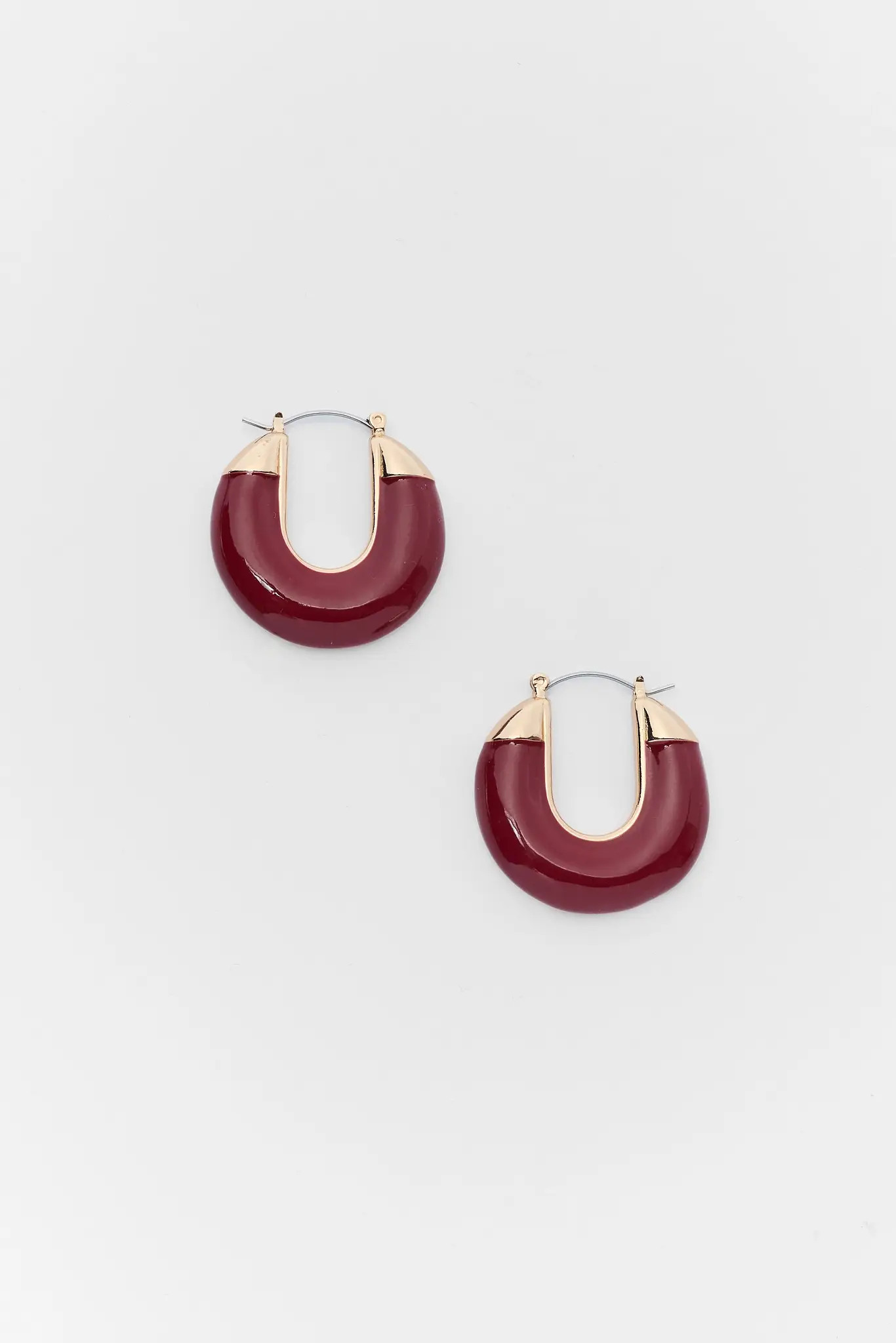 Burgundy Hoop Earrings | Avara