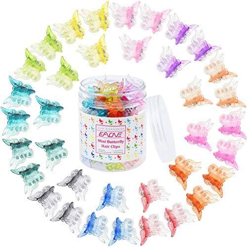 EAONE 50 Pieces Mini Hair Clips Jelly Color Butterfly Hair Clips Hair Accessories for Women and G... | Amazon (US)