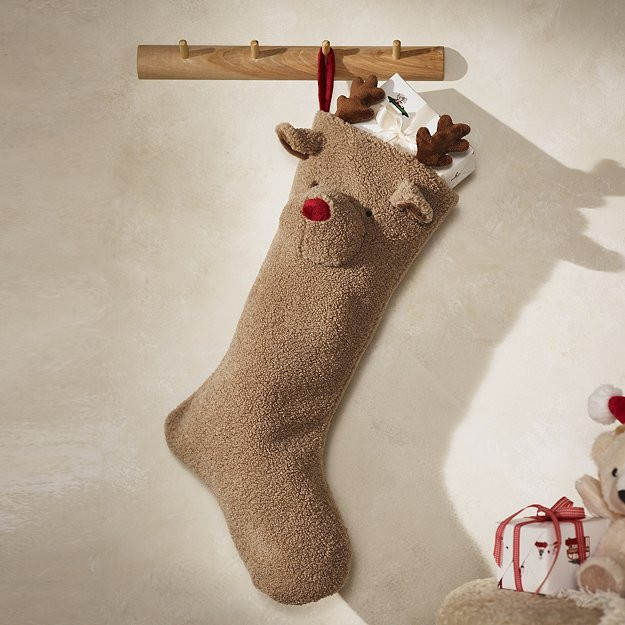Jingles Reindeer Borg Stocking | The White Company UK & ROW