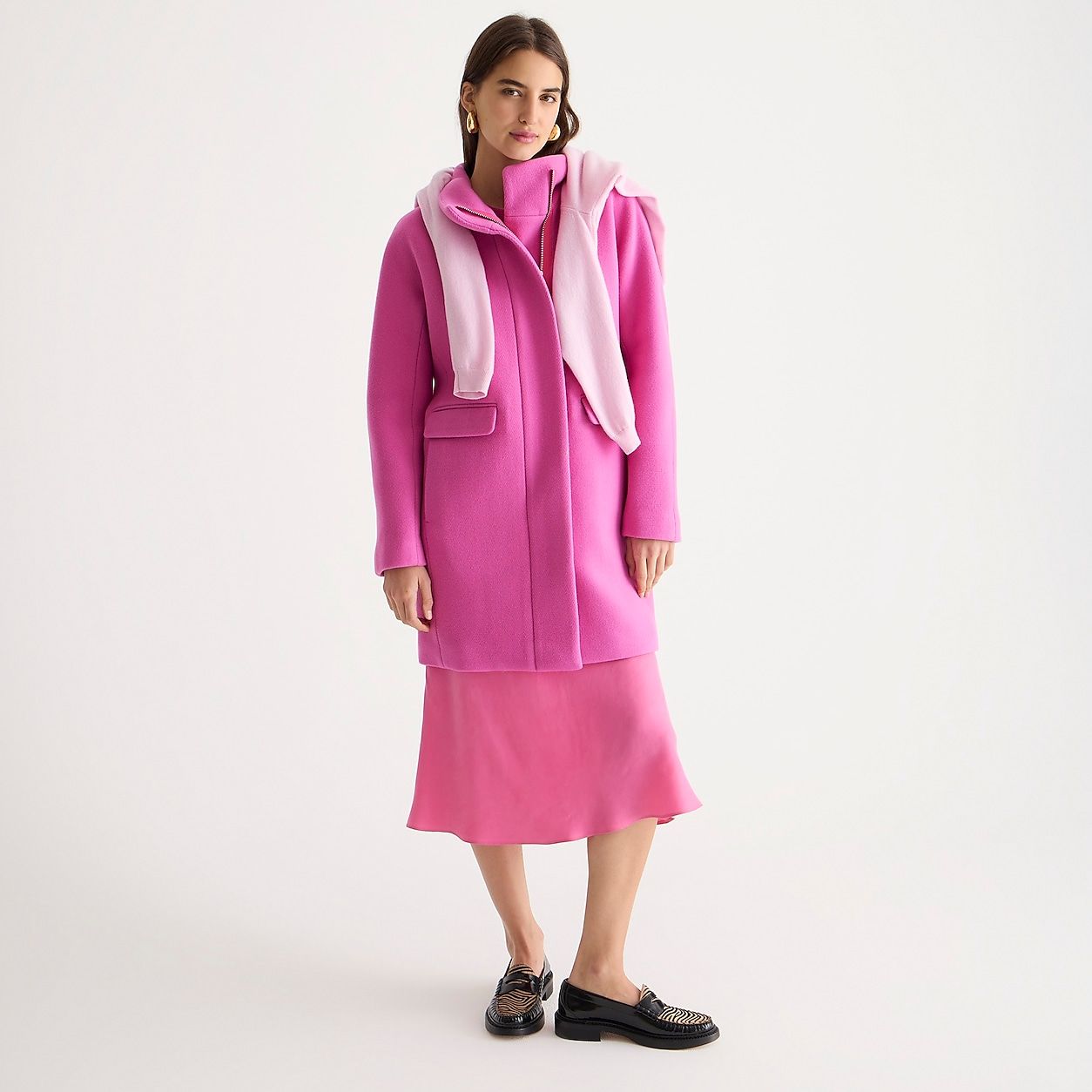 Women's tall new cocoon coat in Italian stadium-cloth wool | J.Crew US