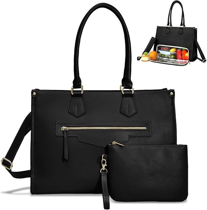 miss fong Lunch Tote Bag for Women - Large Capacity Lunch Box 2 in 1 Laptop Bag with Insulated Lu... | Amazon (US)