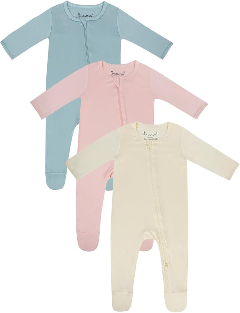 Jimonda Baby Romper Boys Girls Bamboo Pajamas 2-Way Zipper Footed Unisex Zip-Up Sleepers Sleep an... | Amazon (US)