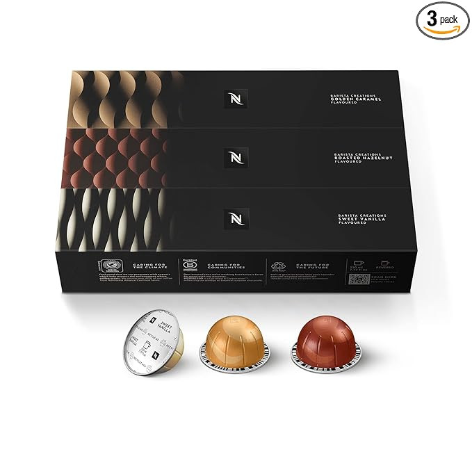 Nespresso Capsules Vertuo, Barista Flavored Pack, Medium Roast Coffee, 30 Count Coffee Pods, Brew... | Amazon (US)