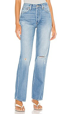 RE/DONE 90s High Rise Loose in Light Destroyed 5 from Revolve.com | Revolve Clothing (Global)