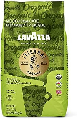 Lavazza Organic ¡Tierra! Whole Bean Coffee Blend, Light Roast, 2.2 Pound (packaging may vary) | Amazon (US)