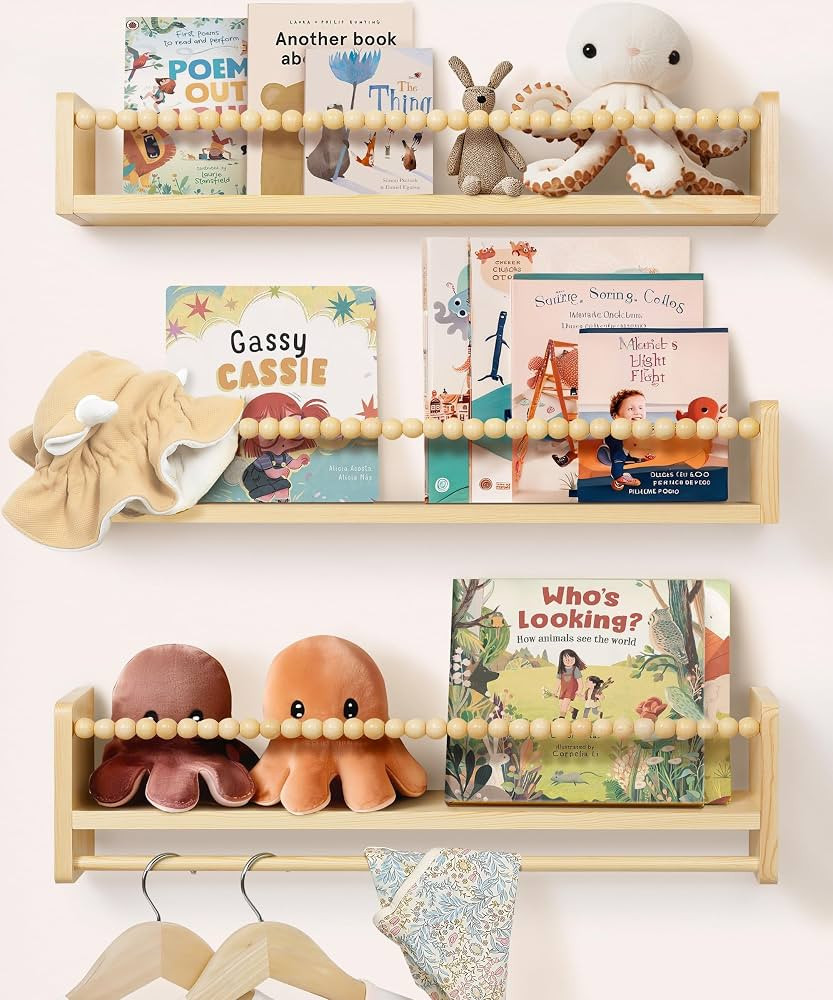 24 Inch Nursery Book Shelves for Wall, Bookshelf for Kids Rooms | Amazon (US)