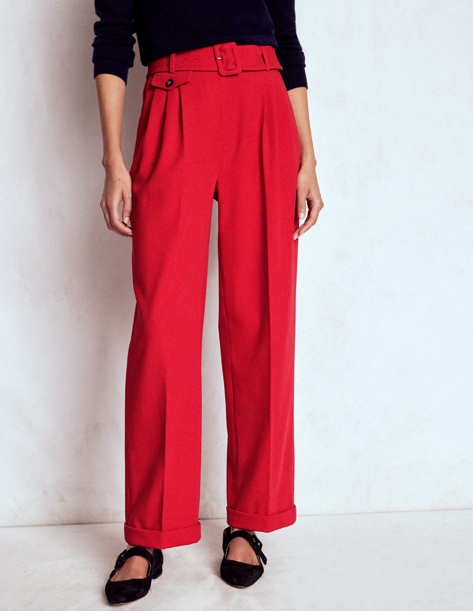 Pleat Front Trousers-Chilli Pepper | Boden UK