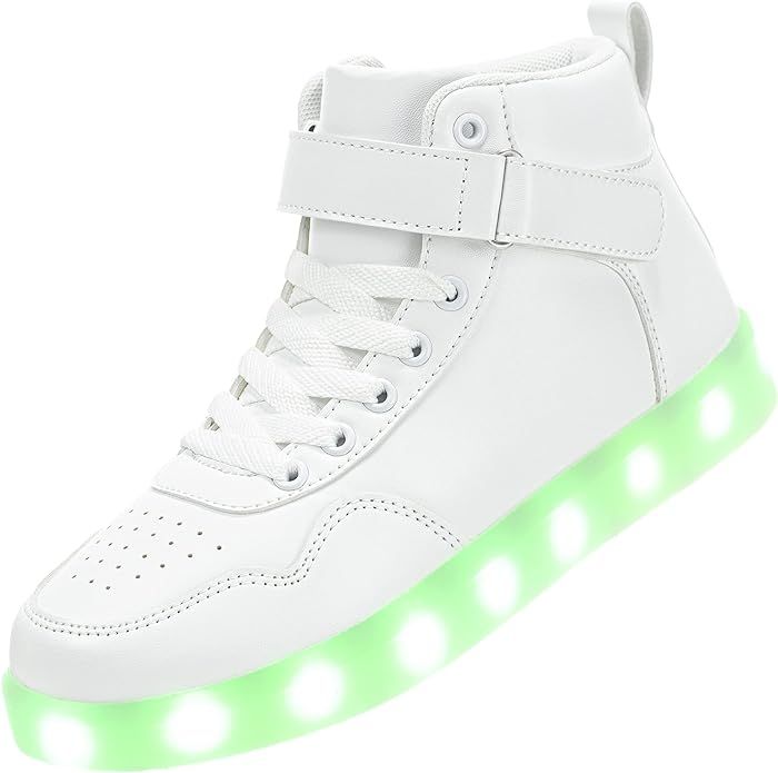 Amazon.com | APTESOL Kids LED Light Up Shoes High Top Cool USB Rechargeable Flashing Sneakers for... | Amazon (US)