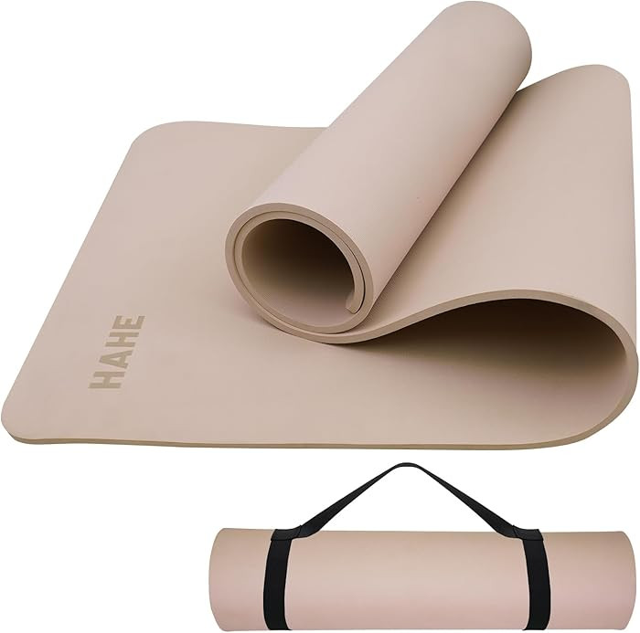 HAHE Yoga Mat Thick (8MM,1/3"), Eco-Friendly POE Non Slip Yoga Mat, High Rebound & Shock Absorpti... | Amazon (US)