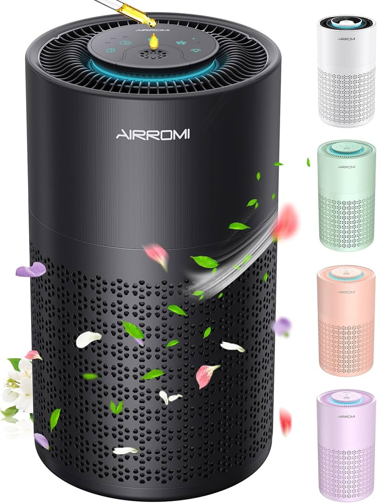 AIRROMI Air Purifier for Bedroom with HEPA 3-in-1 Filter, Pet Air Purifier for Home Cat Pee Smell... | Amazon (US)