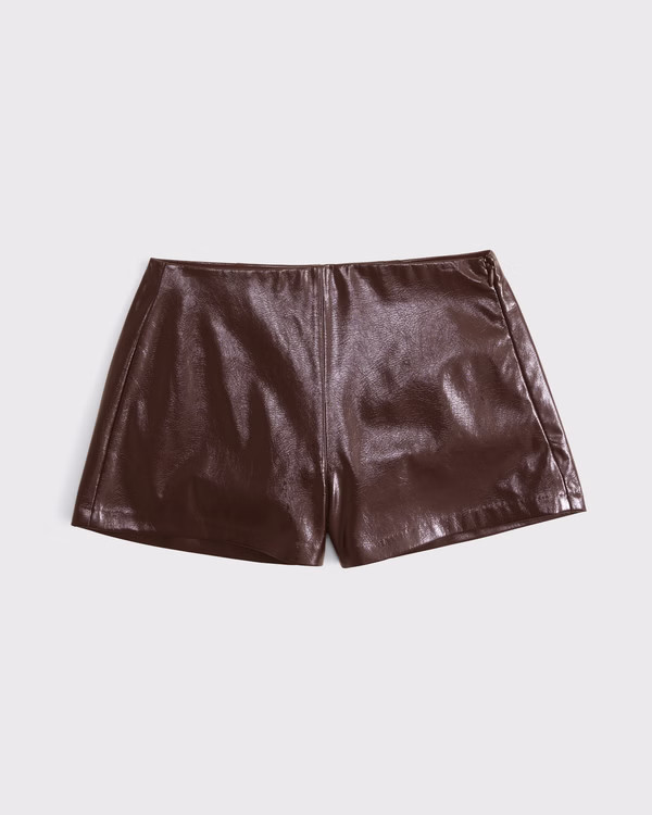 Curve Love Stretch Vegan Glossy Leather Micro Short | Abercrombie &amp; Fitch (US)