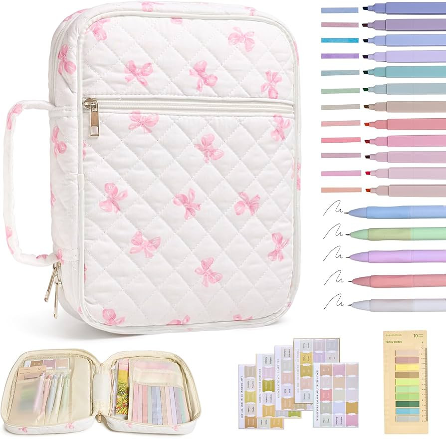 Bible Cover Case for Women Large Bible Cover with Durable Handle Quilted Bible Carrying Case for ... | Amazon (US)