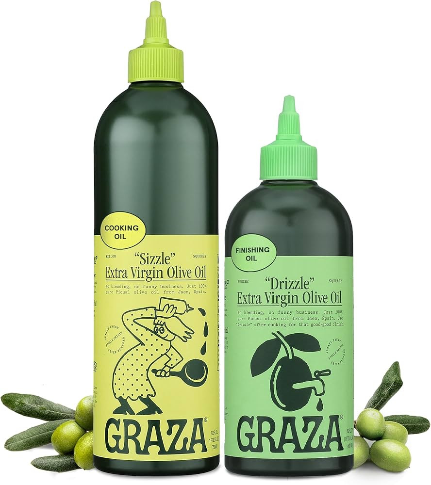 Graza Extra Virgin Olive Oil Variety Pack, Sizzle & Drizzle - High Polyphenol Peak Harvest EVOO C... | Amazon (US)