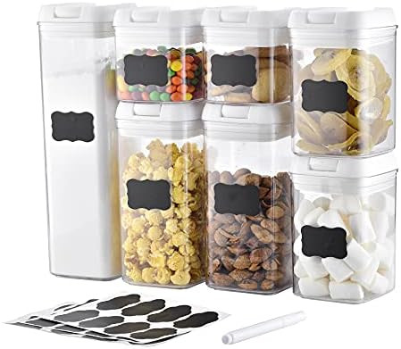 Food Storage Containers, Vtopmart 7 Pieces BPA Free Plastic Cereal Containers with Easy Lock Lids, f | Amazon (US)