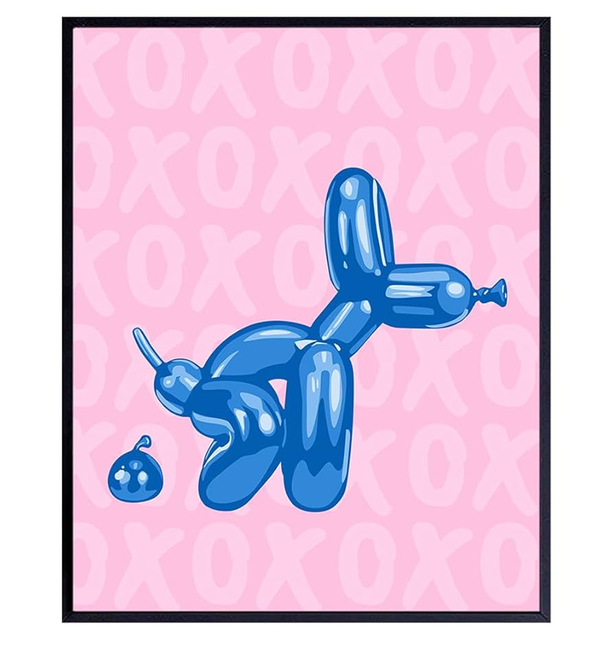 Pink Blue Bathroom Decor - Funny Bathroom Wall Art - Cute Aesthetic Room Decor - Preppy Room Deco... | Amazon (US)