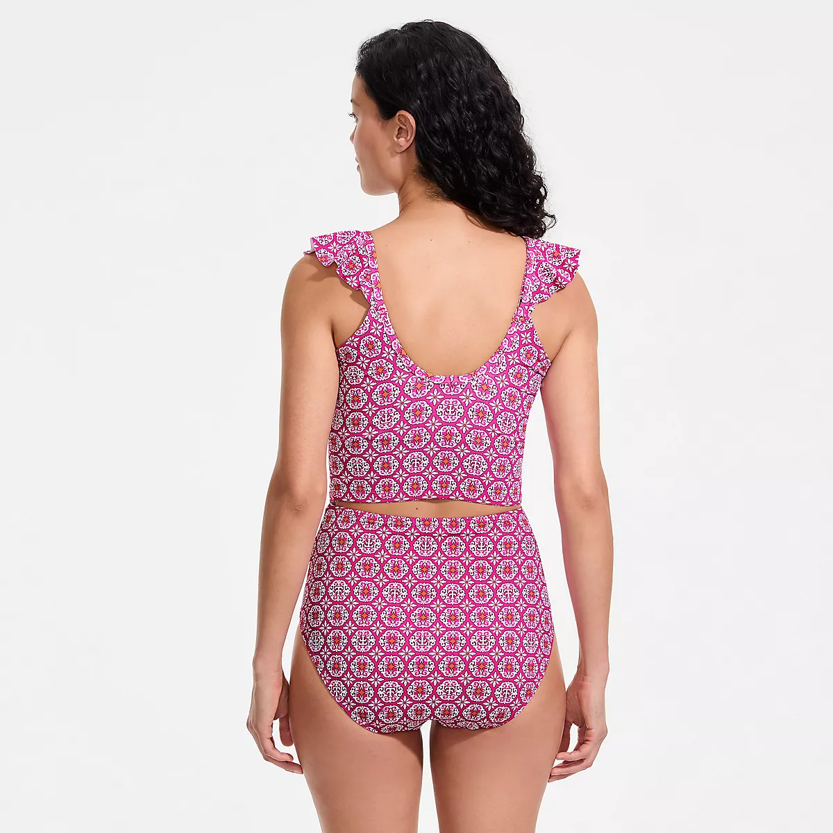 Women's LE x T and T The Tegan Ruffle Midkini Set | Lands' End (US)