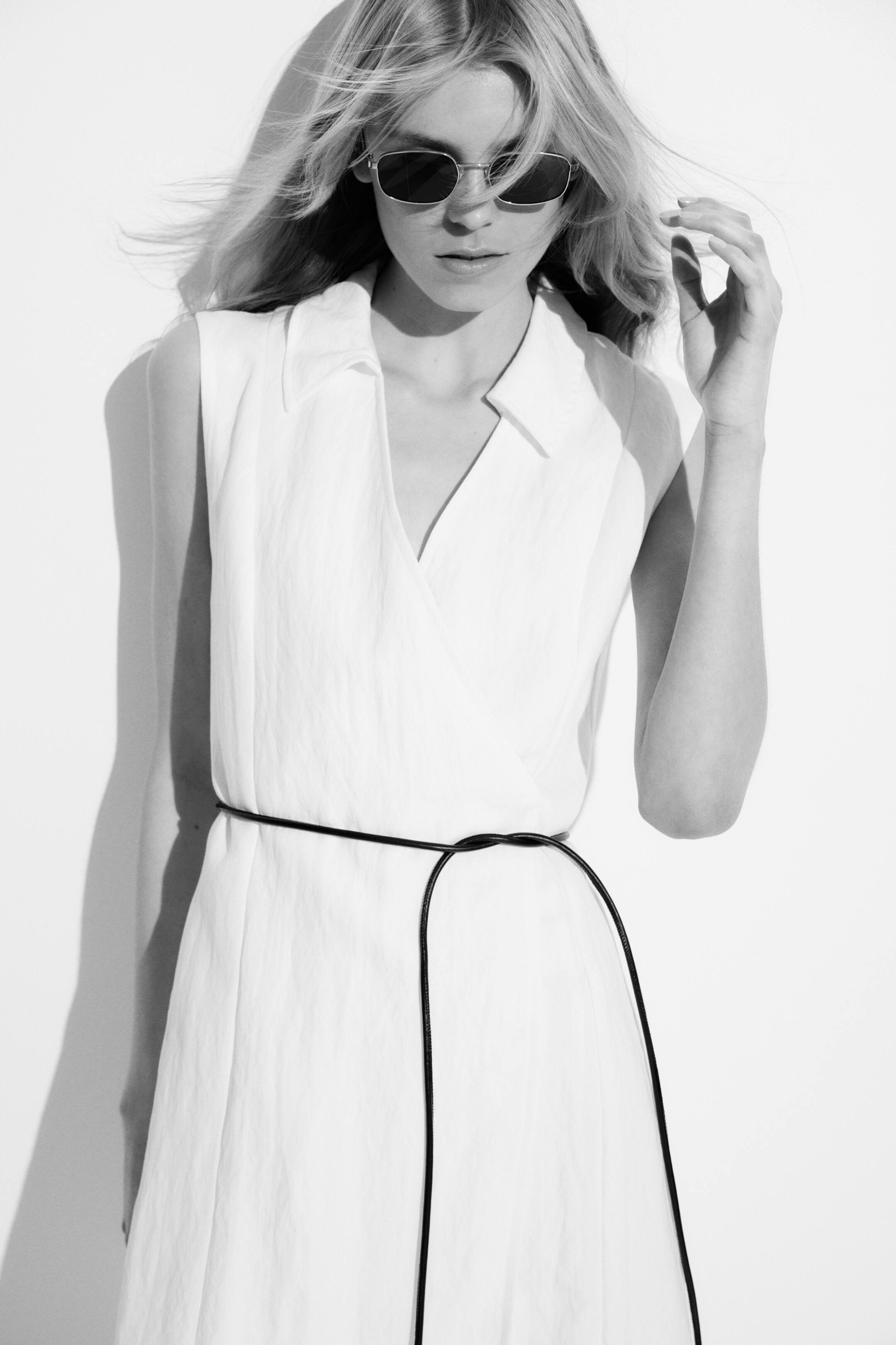 Wrap Dress with Tie Belt - White - Ladies | H&M US | H&M (US + CA)