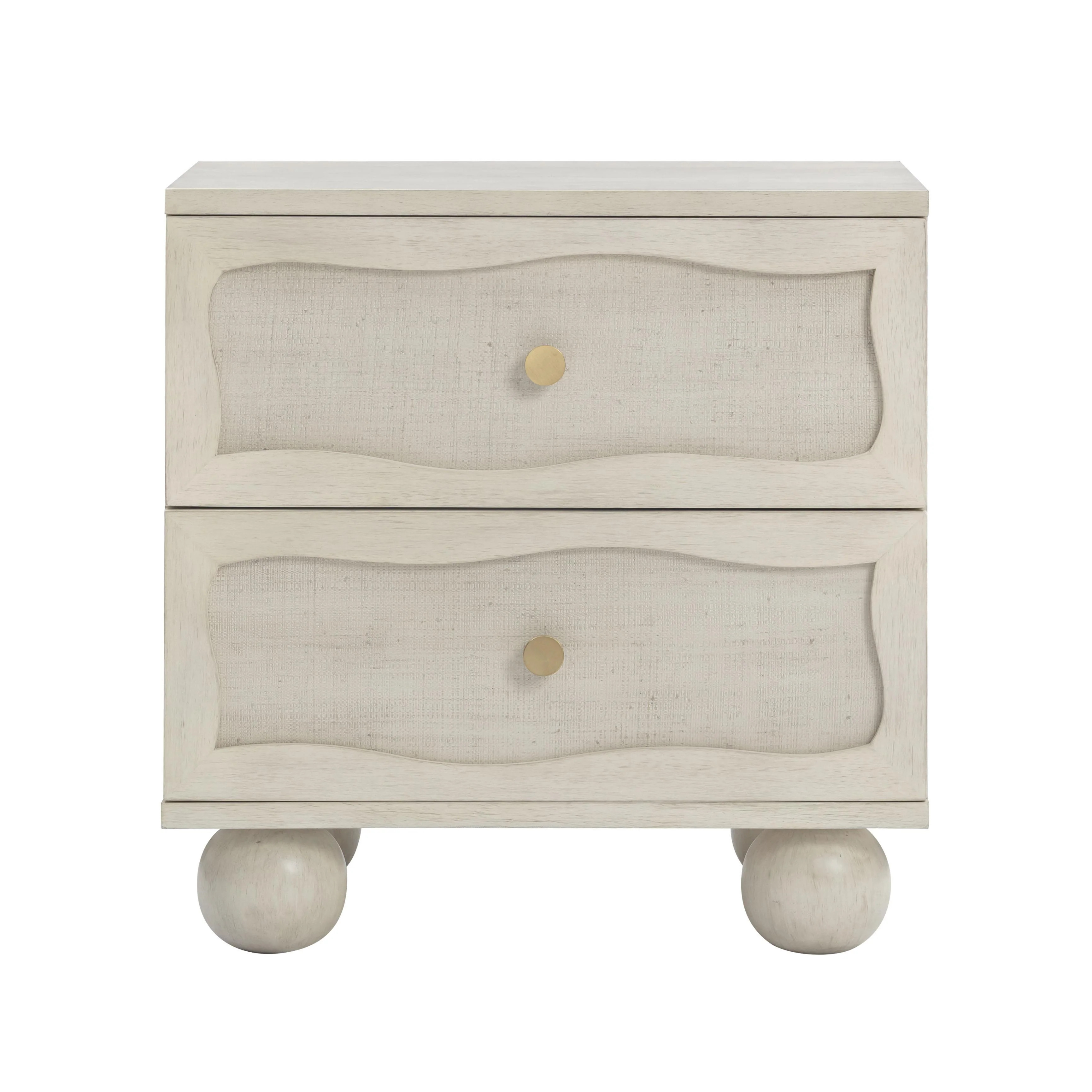 Grappa 22" Wood & Raffia 2-Drawer Nightstand – TOV | TOV Furniture